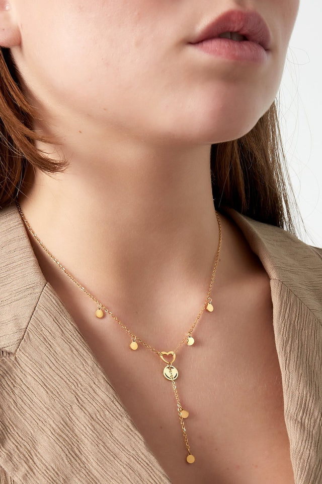 Ketting | Ronde en hart bedels - wonder & melon - wonder & melon