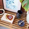 Klein bordje | blauw | maan - All the luck in the world - wonder & melon
