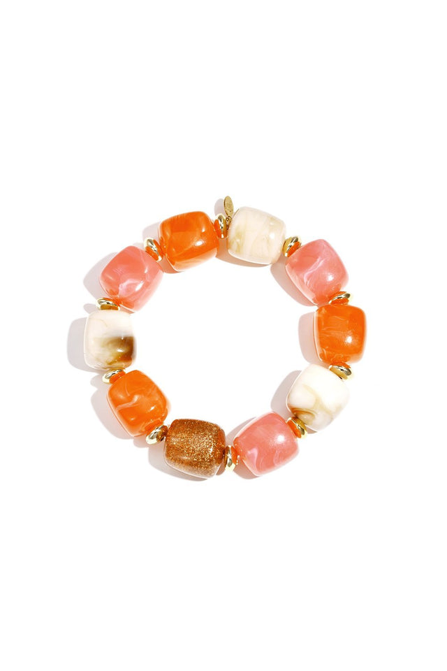 Kralen armband met glitter kraal - wonder & melon - wonder & melon