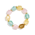 Kralen armband met glitter kraal | Blauw/Rozs - wonder & melon - wonder & melon