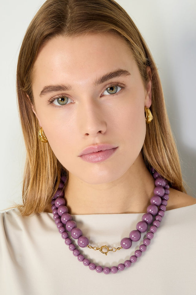 Kralen ketting | Deep pink | Schakel - wonder & melon - wonder & melon