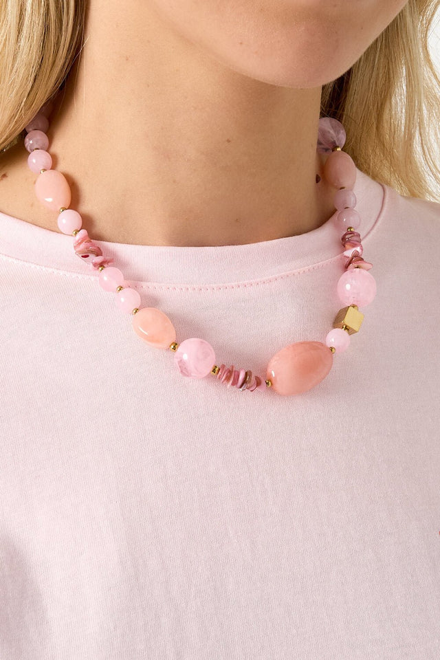 Kralen ketting | Multi kralen | Roze - wonder & melon - wonder & melon