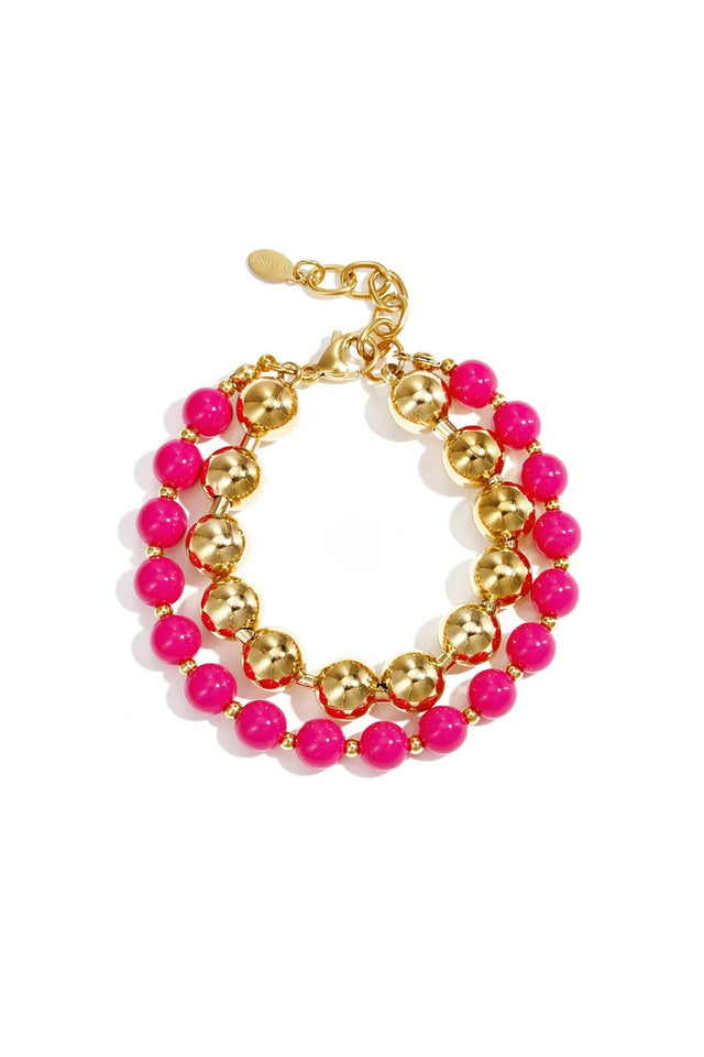 Kralenarmband Double | Rose Red - wonder & melon - wonder & melon