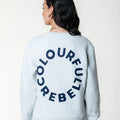 Logo Circle Sweat | Light grey melange - Colourful Rebel - wonder & melon