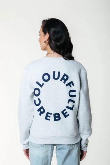 Logo Circle Sweat | Light grey melange - Colourful Rebel - wonder & melon