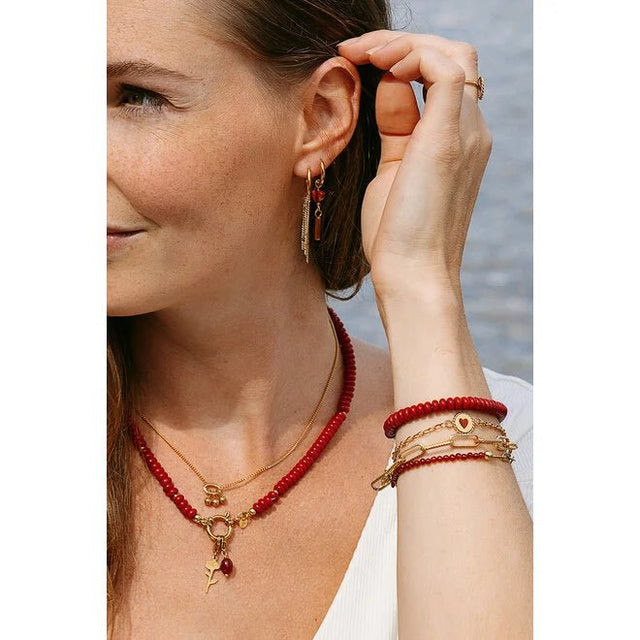 MADAM the label | Armband sammie big rood goud - Madam the Label - wonder & melon