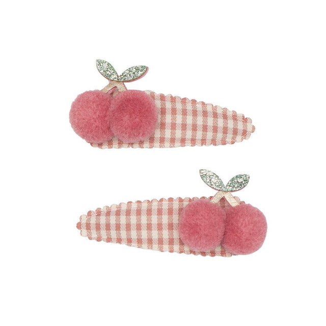 Mimi & Lula Gingham cherry clips - wonder & melon - wonder & melon