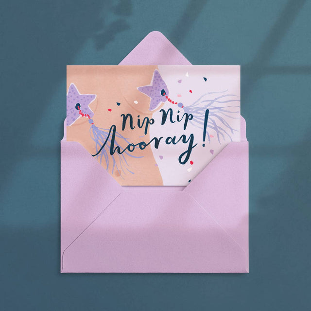 Nip Nip Hooray Card | Vrouwelijke verjaardagskaart | Gefeliciteerd - Sister Paper Co. - wonder & melon