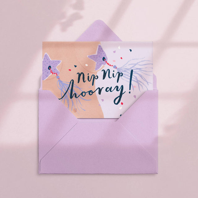 Nip Nip Hooray Card | Vrouwelijke verjaardagskaart | Gefeliciteerd - Sister Paper Co. - wonder & melon