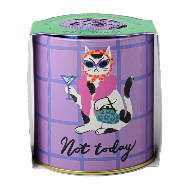 Paddywax Not Today sokken in blik met kat met cocktail