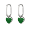 Oorbel met Groen Hart | Zilver - wonder & melon - wonder & melon