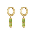 Oorbel met groene steentjes - wonder & melon - wonder & melon