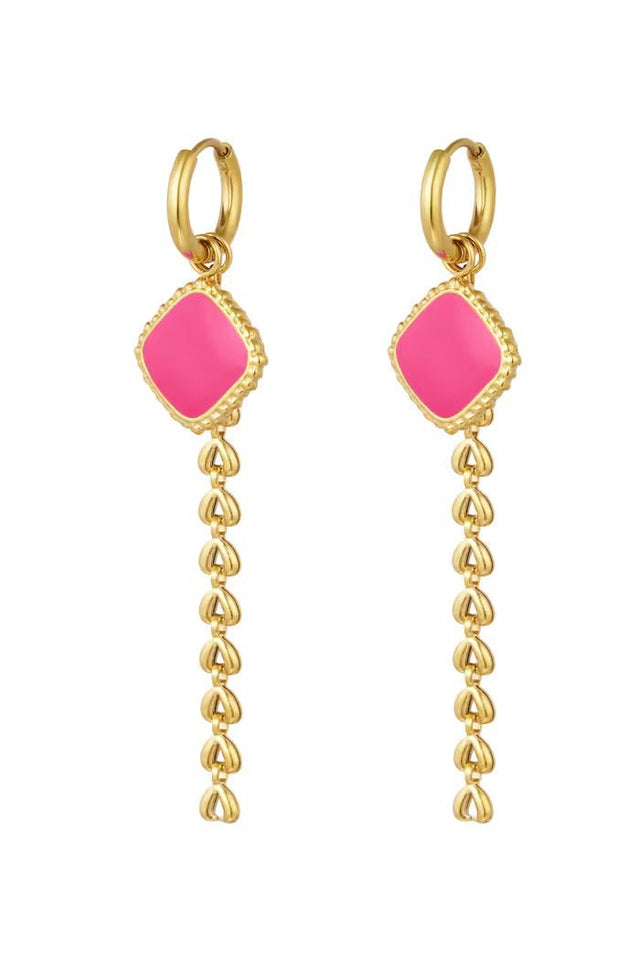 Oorbel | Roze vintage bedel | Stainless Steel - wonder & melon - wonder & melon