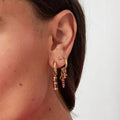 Oorbel Stone | Goud - Red - wonder & melon - wonder & melon