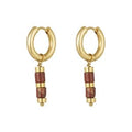 Oorbel Stone | Goud - Red - wonder & melon - wonder & melon