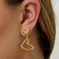 Oorbellen Double Heart | Stainless Steel - wonder & melon - wonder & melon