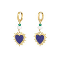 Oorbellen met hart hanger | Blue | Stainless Steel - wonder & melon - wonder & melon