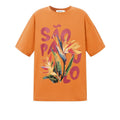 Oranje shirt | Bloemen - wonder & melon - wonder & melon
