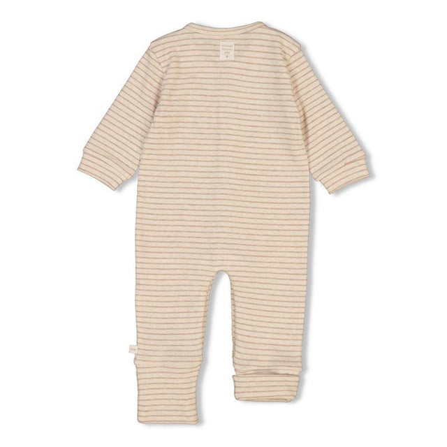 Pak omslagvoet rib met streep | Taupe melange | Feetje - Feetje - wonder & melon