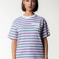 Puff Logo Stripe T-shirt | Pink - Colourful Rebel - wonder & melon