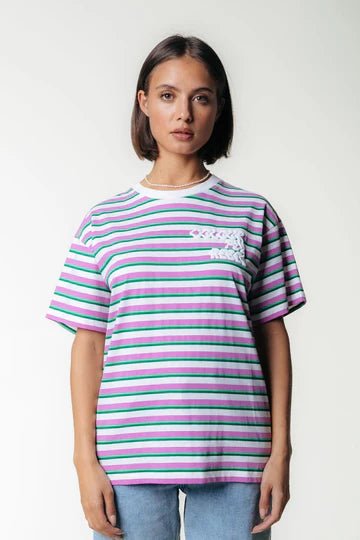 Puff Logo Stripe T-shirt | Pink - Colourful Rebel - wonder & melon