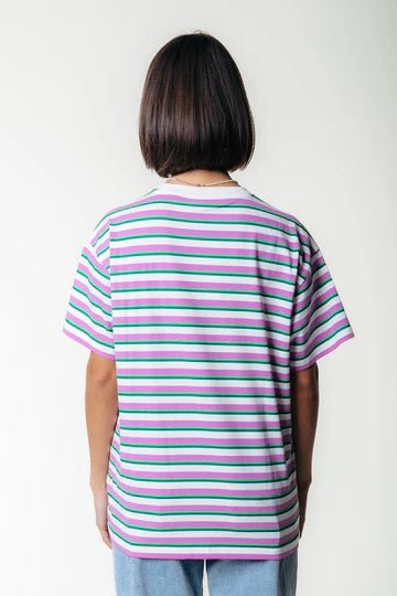 Puff Logo Stripe T-shirt | Pink - Colourful Rebel - wonder & melon