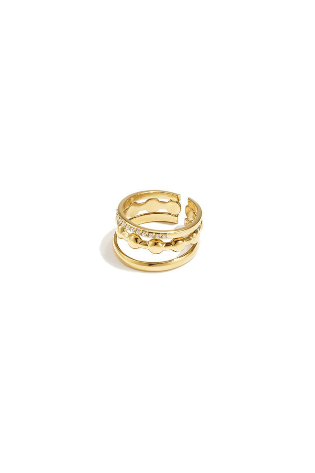 Ring | drie delig | steentje - wonder & melon - wonder & melon