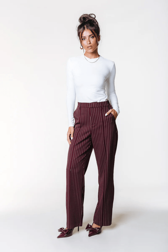 Rus Pinstripe Straight Pants | Colourful Rebel - Colourful Rebel - wonder & melon