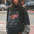 SABBI | The Be Happy Gingham Long sleeve tee| Black - Sabbi - wonder & melon