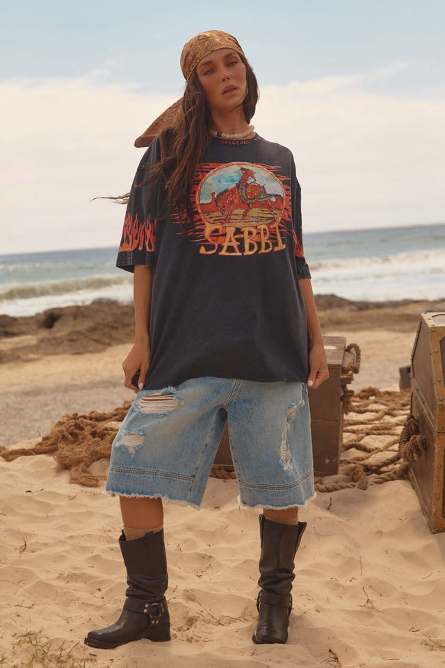 SABBI | The Flaming Cowboy tee | Black - Sabbi - wonder & melon