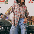 SABBI | The Horse Power Distressed Flannel Shirt Burgundy - Sabbi - wonder & melon