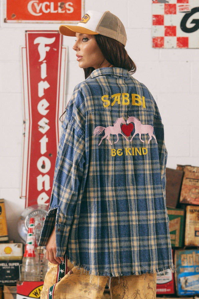 SABBI | The Horse Power Flannel Shirt | Blue - Sabbi - wonder & melon
