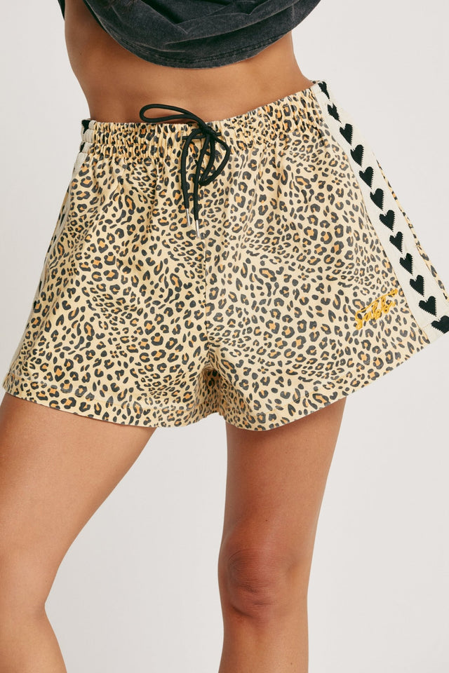 SABBI | The Mini Raving Hearts Drill shorts | Leopard - Sabbi - wonder & melon