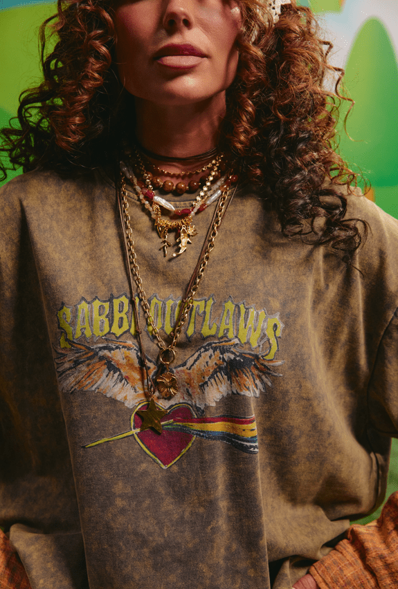 SABBI | The Sabbi Outlaw Shirt Tee | Green/Orange - Sabbi - wonder & melon