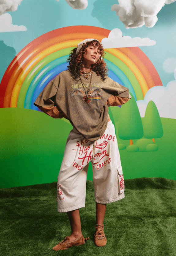 SABBI | The Sabbi Outlaw Shirt Tee | Green/Orange - Sabbi - wonder & melon