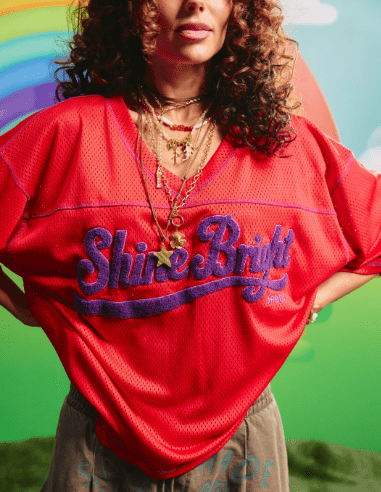 SABBI | The Shine Bright Mesh Tee | Red - Sabbi - wonder & melon