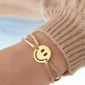 Satijnen Armband Smiley | Bruin - wonder & melon - wonder & melon