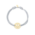 Satijnen Armband Smiley | Grijs - wonder & melon - wonder & melon