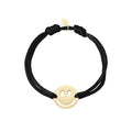 Satijnen Armband Smiley | Zwart - wonder & melon - wonder & melon