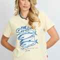 Shirt met vis | Geel/Blauw | Fluresk - Fluresk - wonder & melon