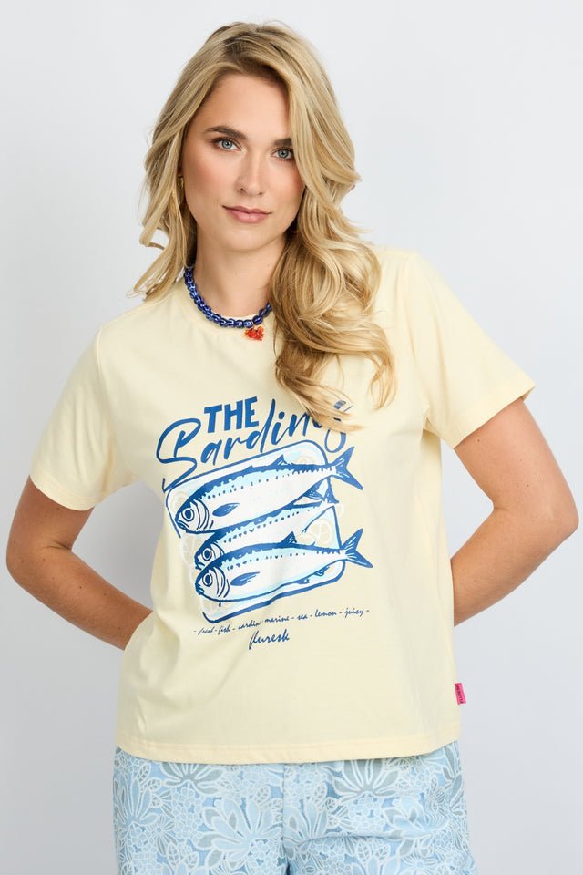 Shirt met vis | Geel/Blauw | Fluresk - Fluresk - wonder & melon