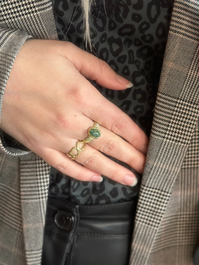 Statement Ring | Stainless Steel | Groen - wonder & melon - wonder & melon