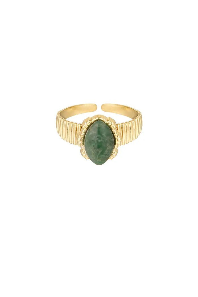 Statement Ring | Stainless Steel | Groen - wonder & melon - wonder & melon