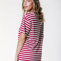 Streep shirt | Loose fit | Red | Colourful Rebel - Colourful Rebel - wonder & melon