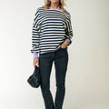 Stripe Contrast Sweat | Navy - Colourful Rebel - wonder & melon