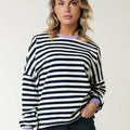 Stripe Contrast Sweat | Navy - Colourful Rebel - wonder & melon