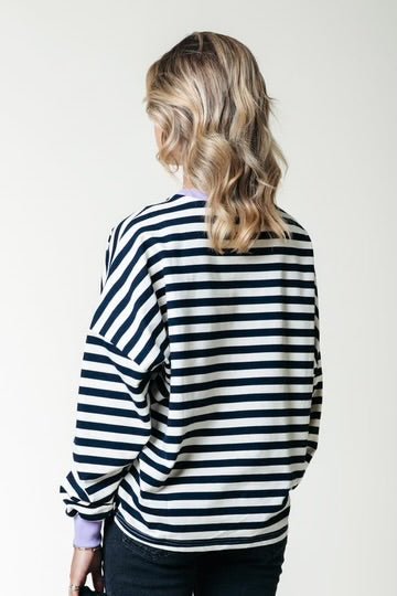 Stripe Contrast Sweat | Navy - Colourful Rebel - wonder & melon