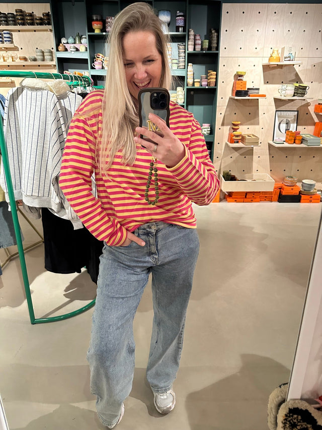 Sweater Stripe Pink - Yellow - wonder & melon - wonder & melon