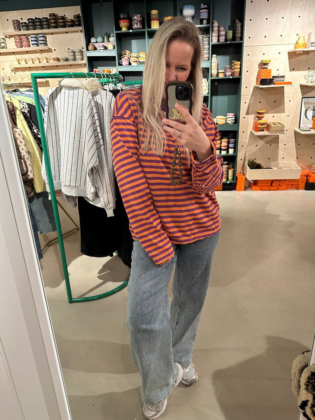 Sweater Stripe Purple - Orange - wonder & melon - wonder & melon