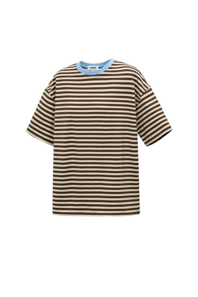T-Shirt | Streep | Brown/Blue - wonder & melon - wonder & melon
